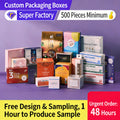 Custom small-batch paper food packaging boxes, folding gift boxes, white cardboard boxes, cosmetic color boxes with logo printing