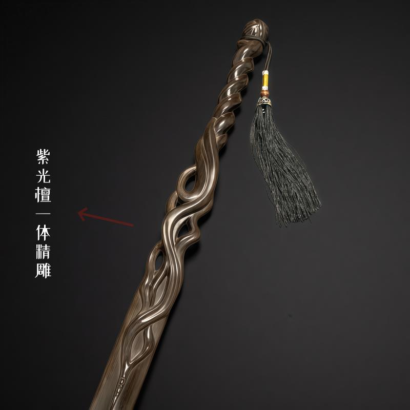 Purpleheart solid wood double-handed sword, Tai Chi wooden sword, hardwood staff, training wooden sword with traditional style