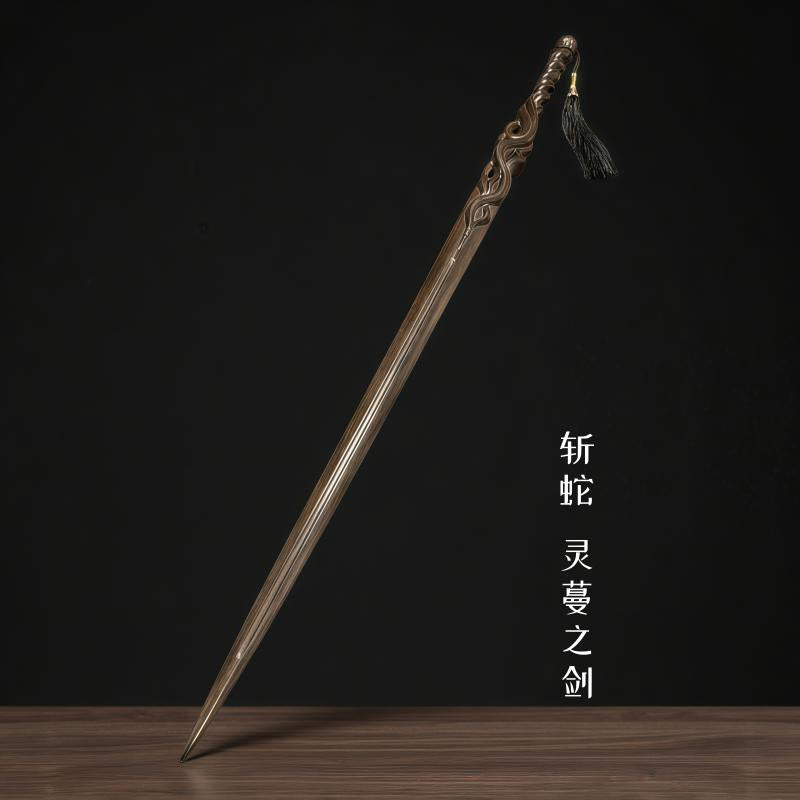 Purpleheart solid wood double-handed sword, Tai Chi wooden sword, hardwood staff, training wooden sword with traditional style