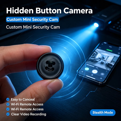 Concealed button camera button lens portable, remote viewing, and high-definition recording