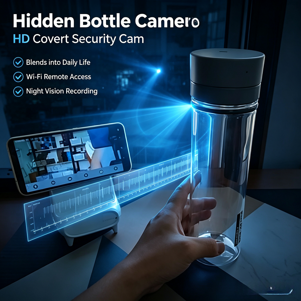 High-definition water bottle lens, pinhole camera, covert recording and evidence collection, modified smartphone camera