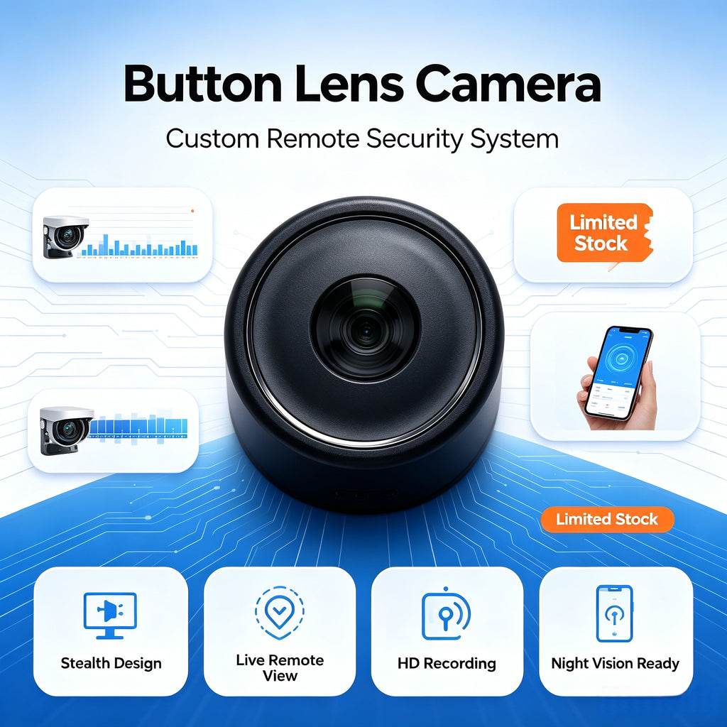 Concealed button camera button lens portable, remote viewing, and high-definition recording
