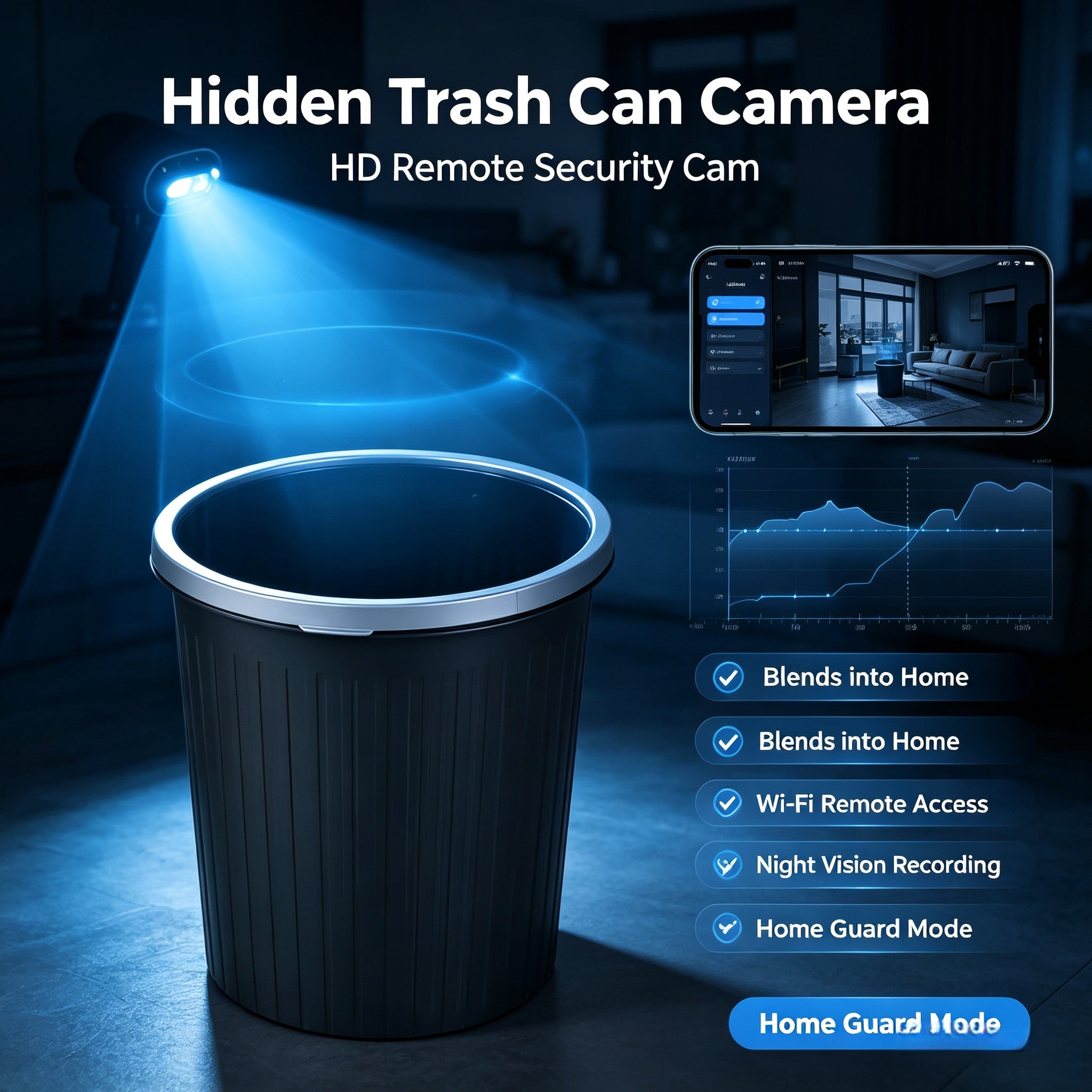 The customer ordered a customized trash can model camera, a remote-controlled high-definition camera for home use, to prevent theft and disguise as a camera.