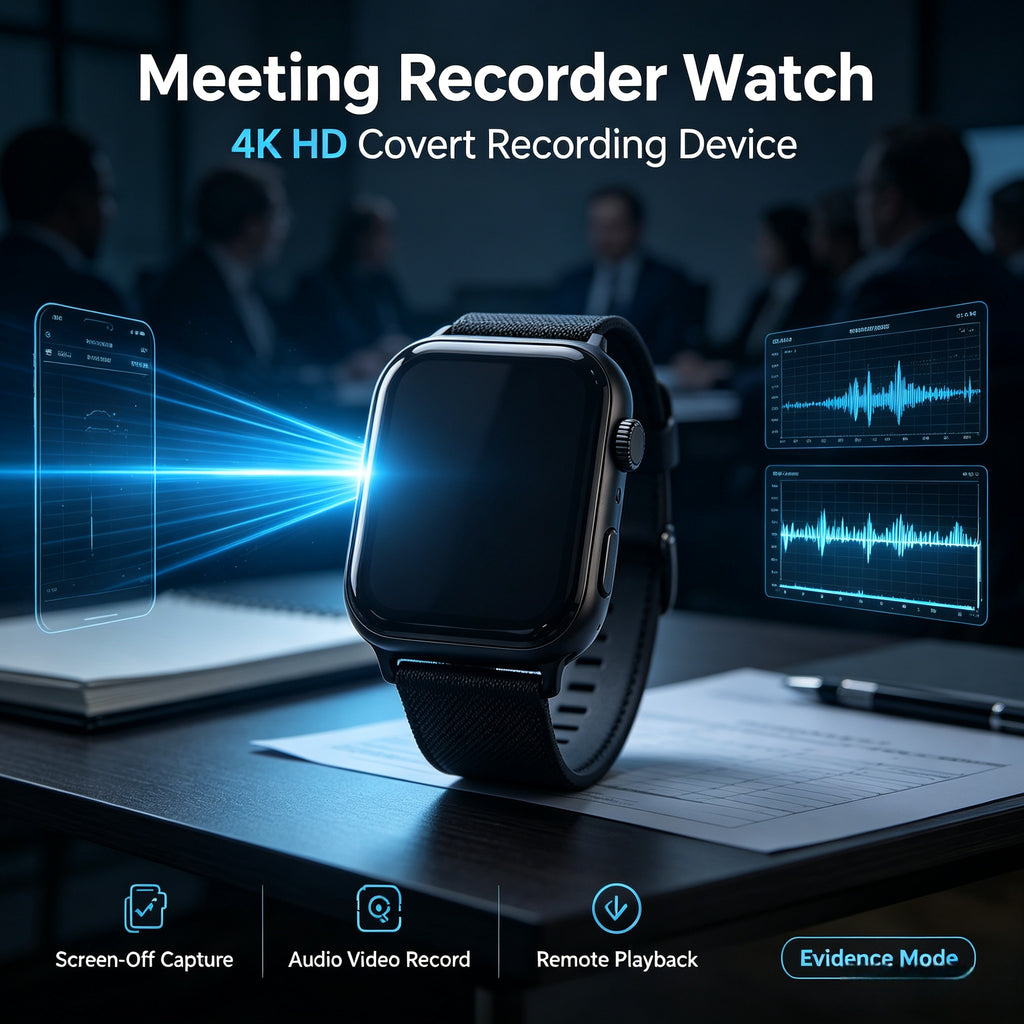 Evidence collection smartwatch, meeting notes, screen-off shooting, 4K high-definition camouflage camera