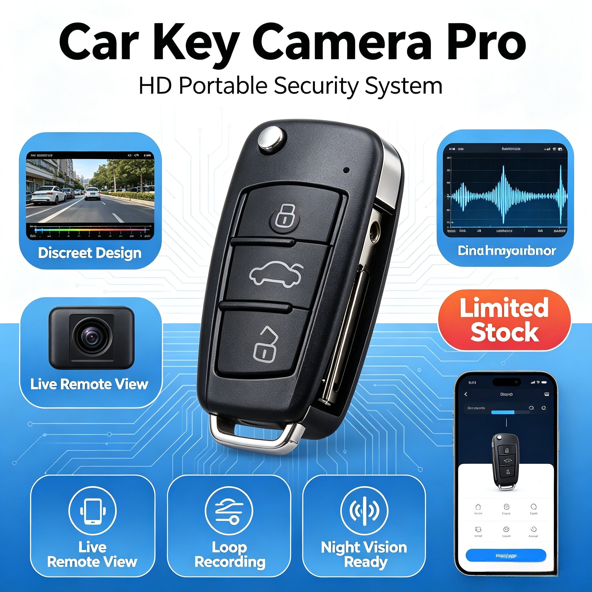 Car key camera for covert filming and evidence collection camouflaged camera