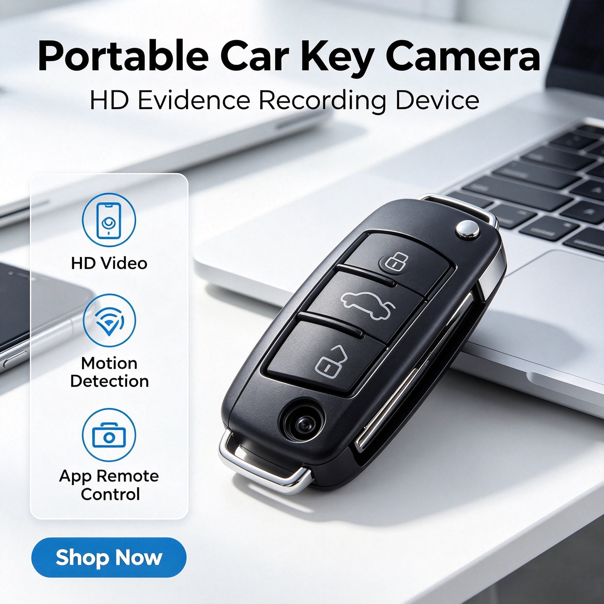 Car key camera for covert filming and evidence collection camouflaged camera