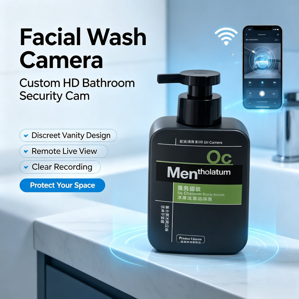 Customer modification Facial cleanser body wash shampoo perfume bathroom surveillance pinhole camera modified lens camouflage camera