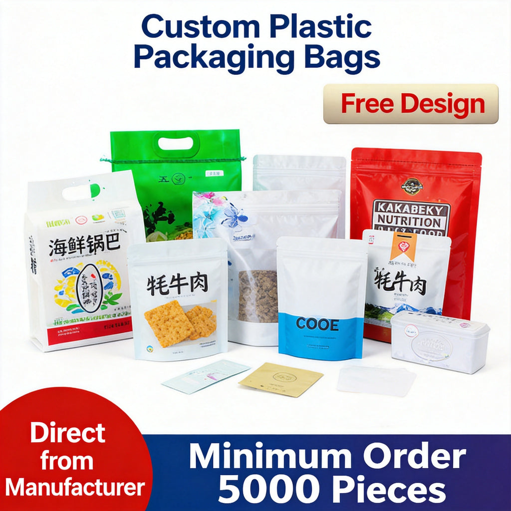 Custom food packaging ziplock stand-up vacuum bags, printable logo, wholesale manufacturer
