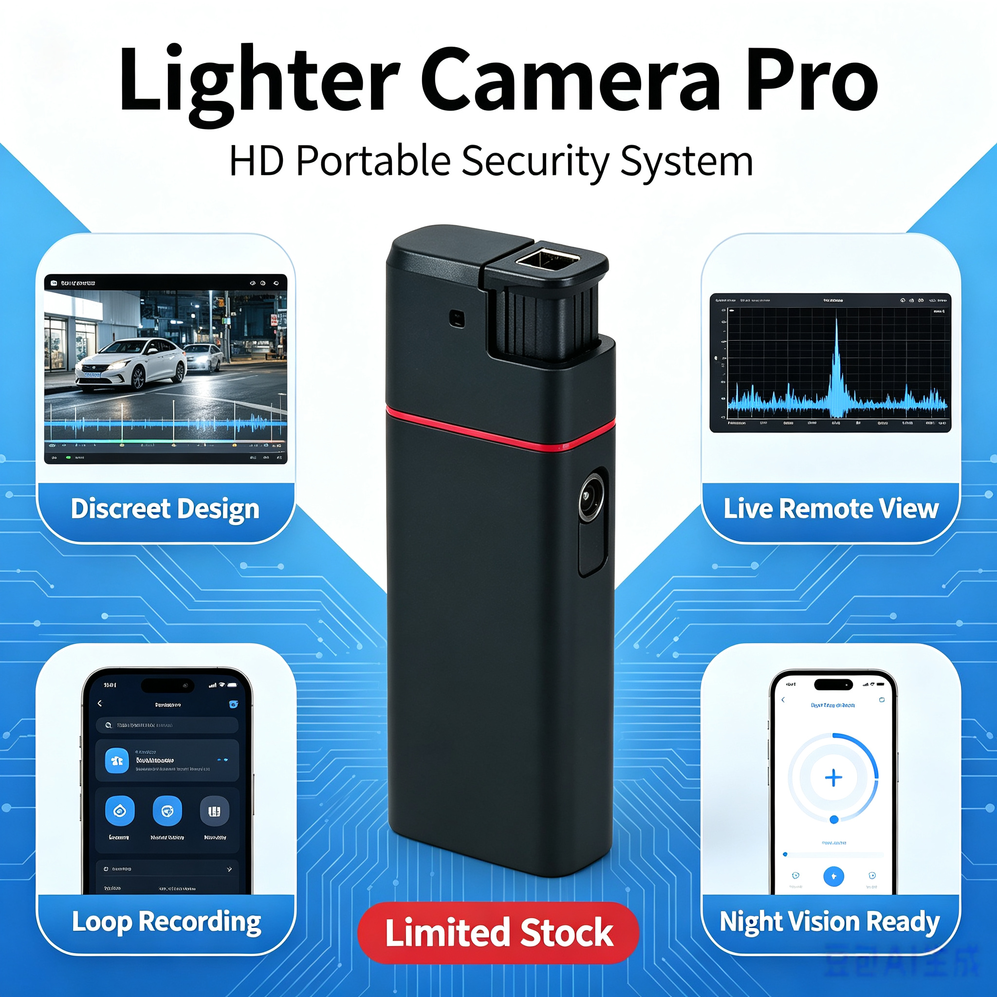 Lighter lens, camera, evidence collection undercover equipment