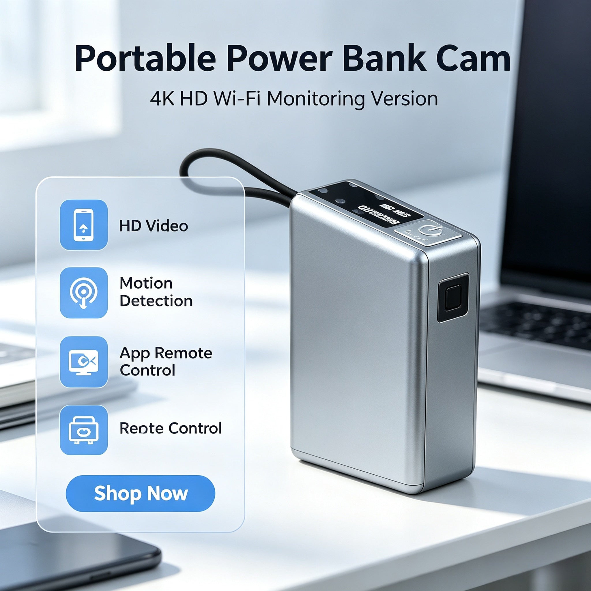 Power bank, camouflaged camera, 4K high definition remote control power bank camera